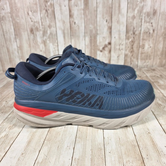 Hoka‎ Bondi 7 Running Shoes Cushioned Comfort Road Running Blue Mens 12.5